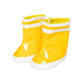 Bottes imitation caoutchouc pour poupée 30–34 cm – Jaune - Vues de face sur fond blanc