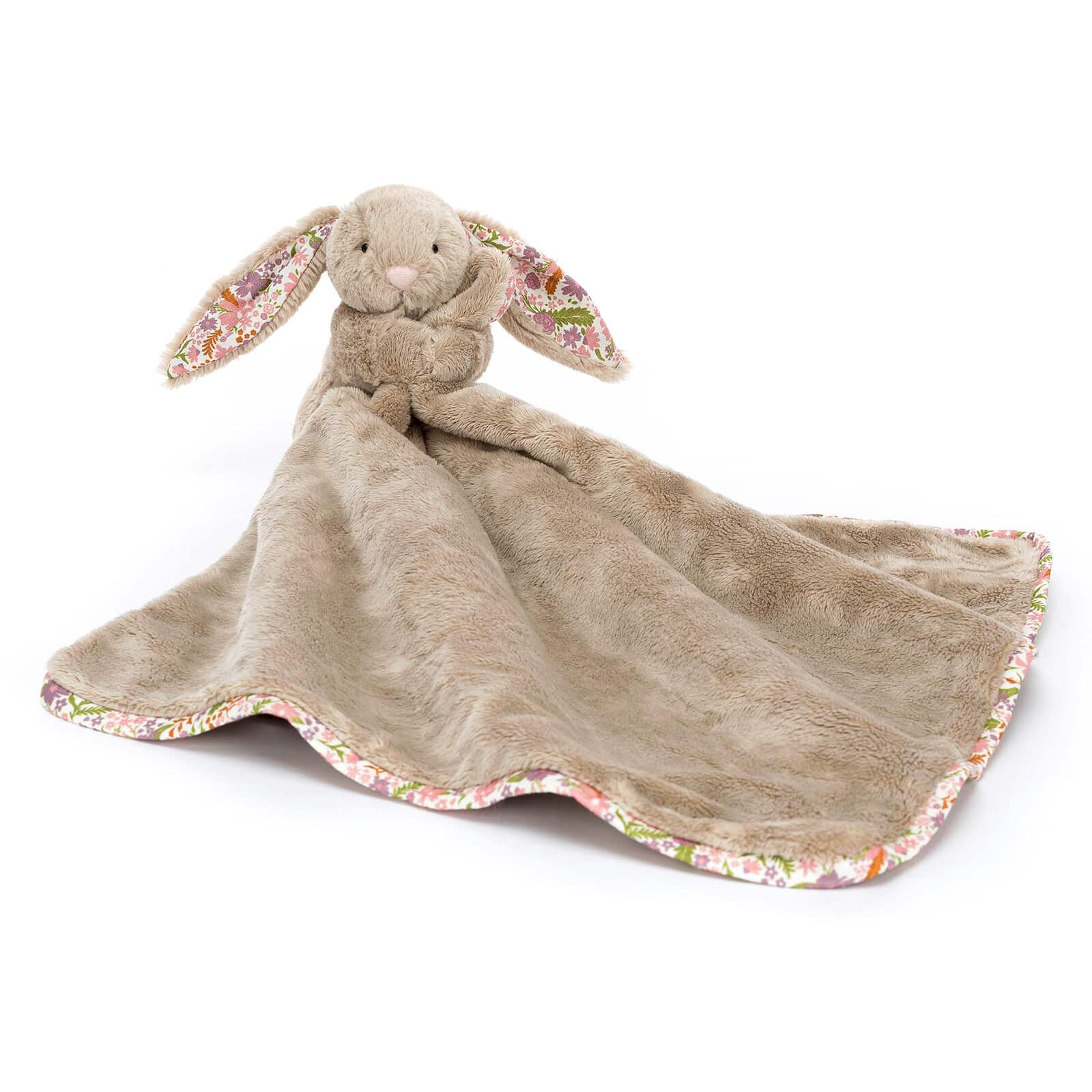 Doudou Blossom Beige Bunny « Petal » Soother – Jellycat - Vue de face sur fond blanc