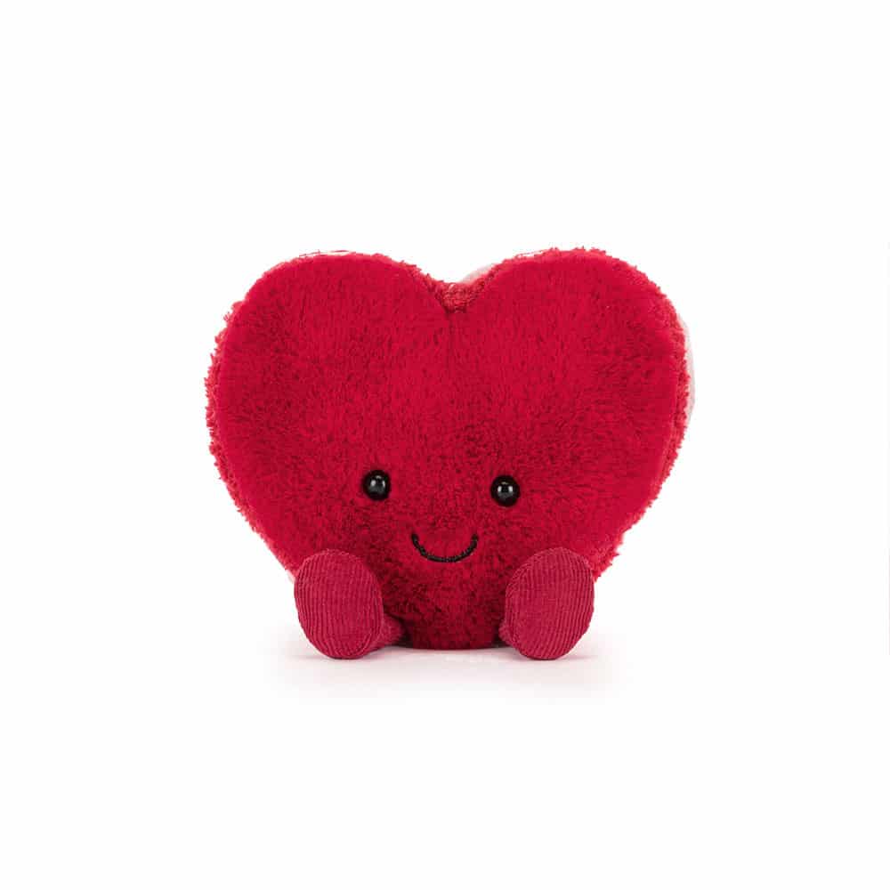 Doudou Amuseables Arlette Heart Macaron – Jellycat - Vue de face sur fond blanc