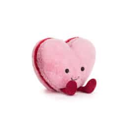 Doudou Amuseables Colette Heart Macaron – Jellycat - Vue de face sur fond blanc