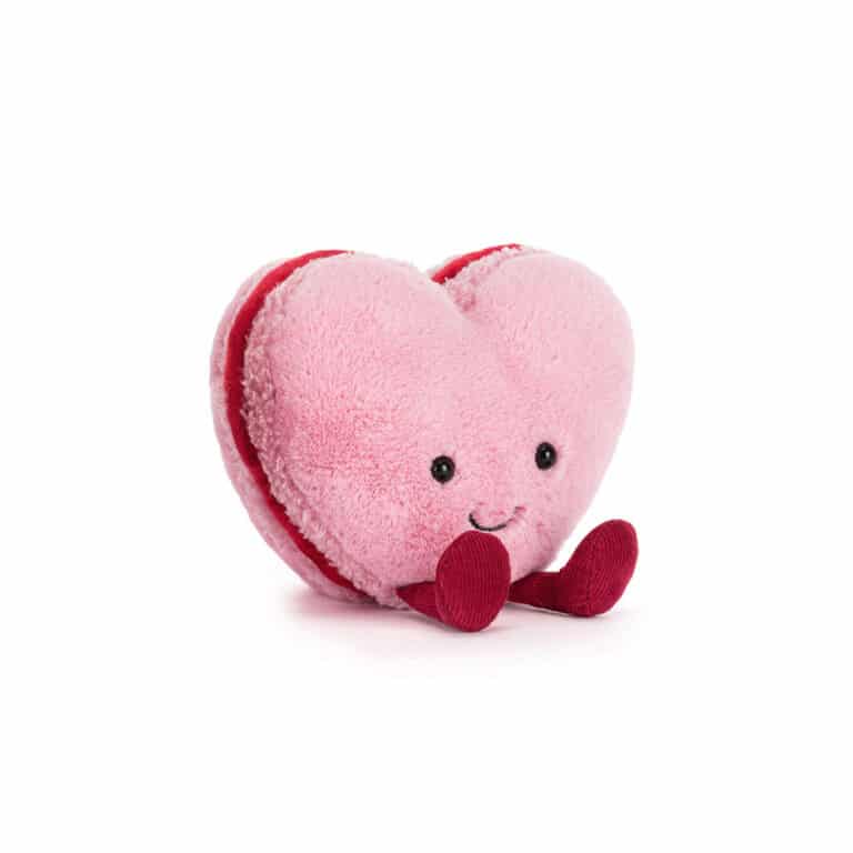 Doudou Amuseables Colette Heart Macaron – Jellycat - Vue de face sur fond blanc