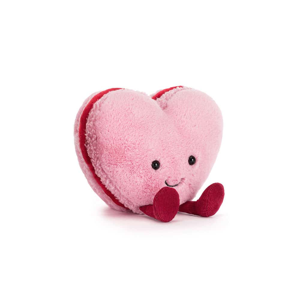 Doudou Amuseables Colette Heart Macaron – Jellycat - Vue de face sur fond blanc