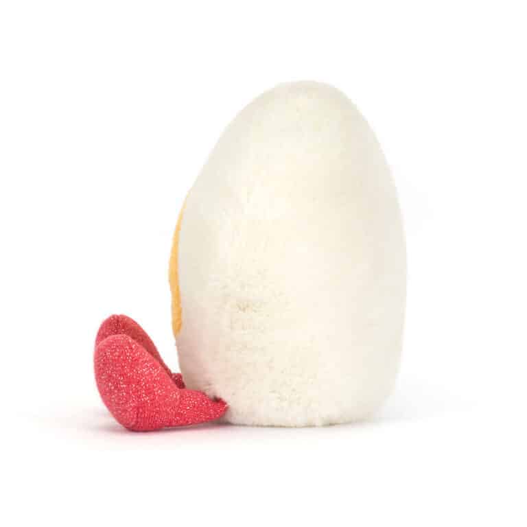 Doudou Amuseables Heart Boiled Egg – Jellycat - Vue de côté sur fond blanc
