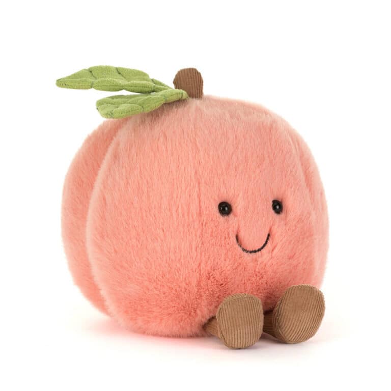 Doudou Amuseables Peach – Jellycat - Vue de face sur fond blanc