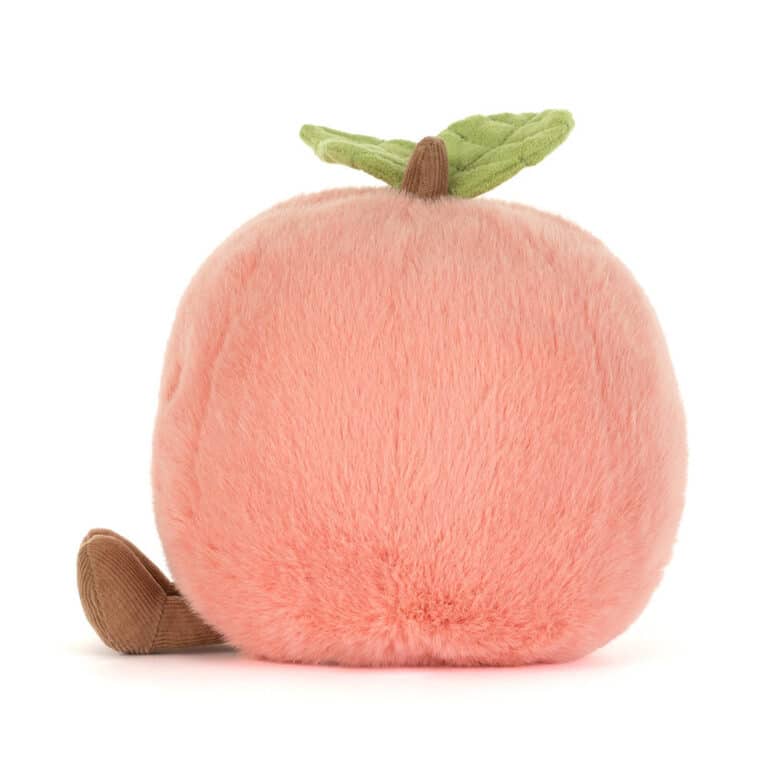 Doudou Amuseables Peach – Jellycat - Vue de côté sur fond blanc