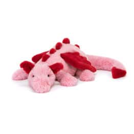 Doudou Heart Dragon – Jellycat - Le gardien des câlins enchantés - Vue de face sur fond blanc