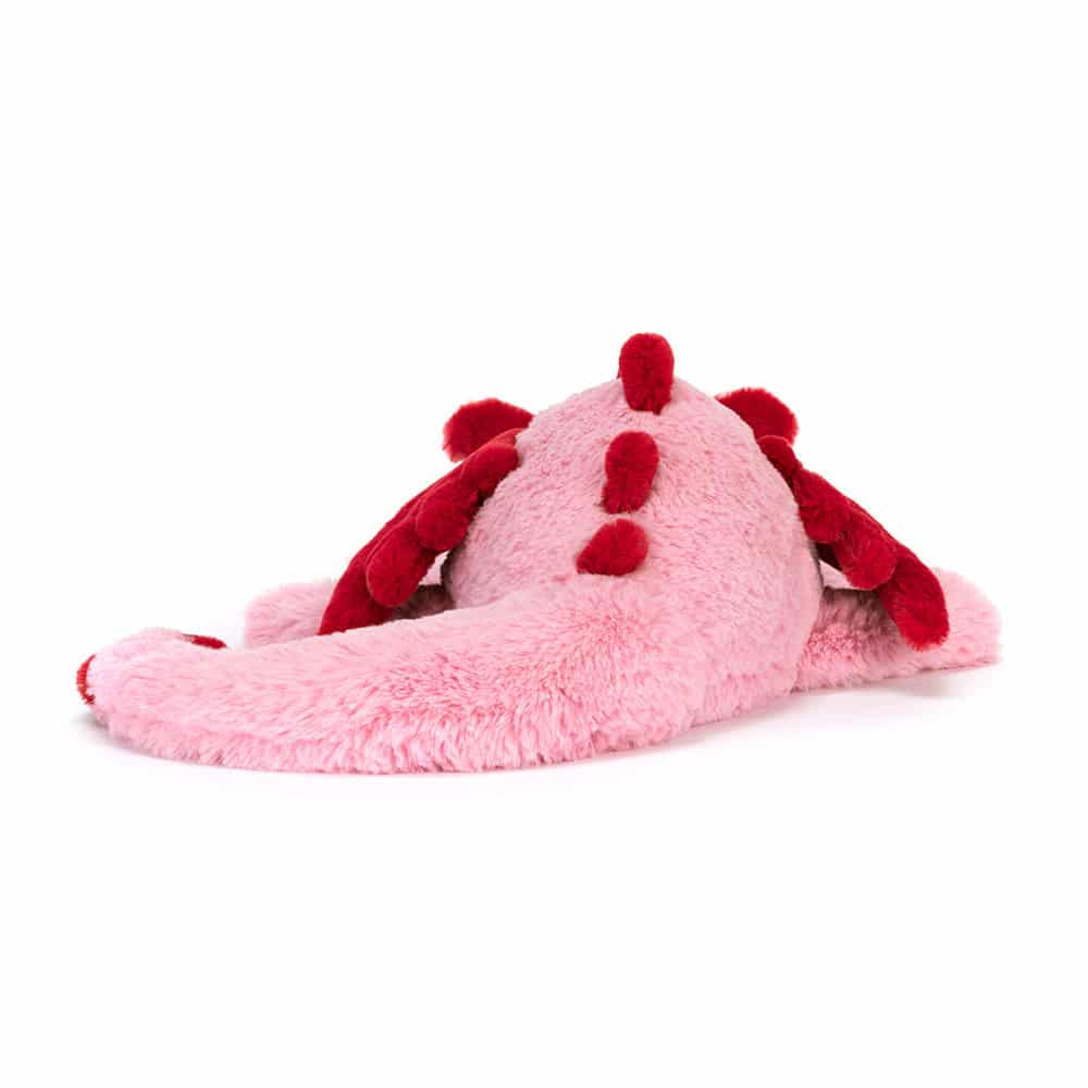 Doudou Heart Dragon – Jellycat - Le gardien des câlins enchantés - Vue de dos sur fond blanc