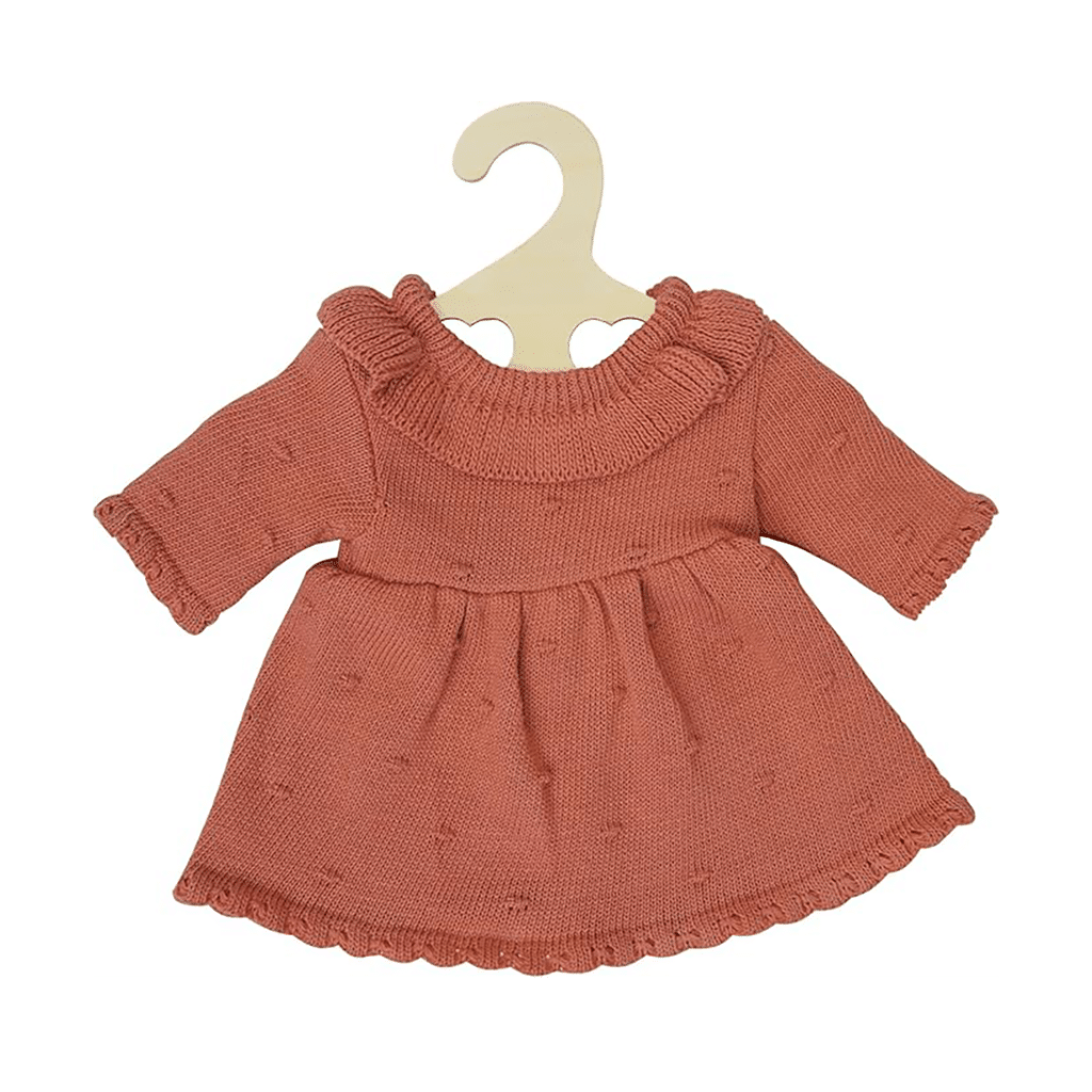 Robe tricotée pour poupée 28–35 cm – Rose pêche