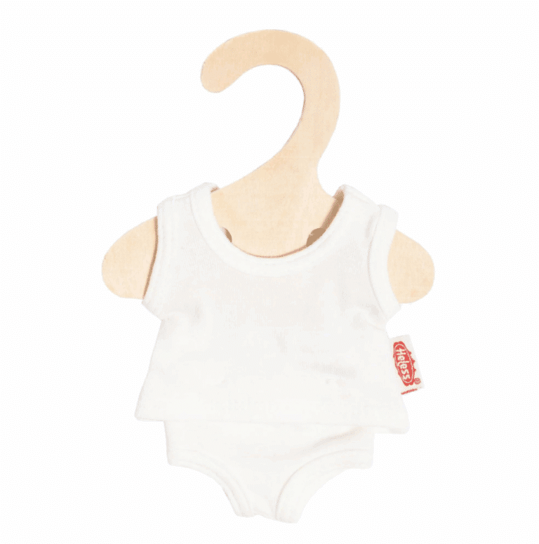 Sous-vêtement blanc pour poupée de 20/25 cm - Vue de face sur fond blanc