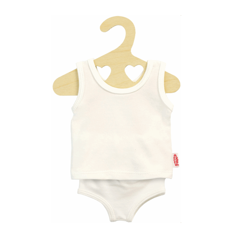 Sous-vêtement blanc pour poupée 28–35 cm - Vue de face sur fond blanc