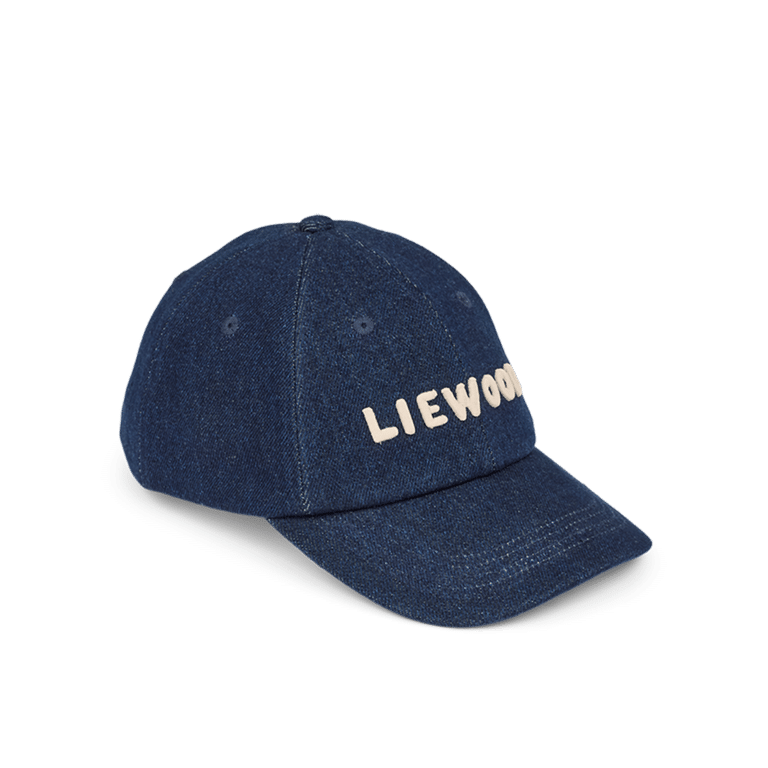 Casquette bleu denim liewood fond blanc