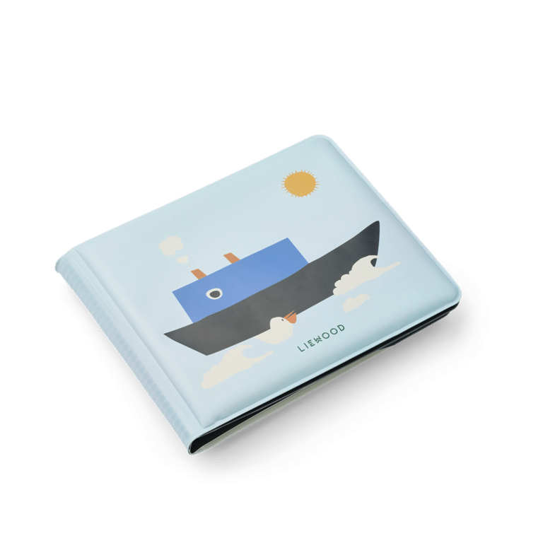 Le livre de bain bateau de Liewood fond blanc