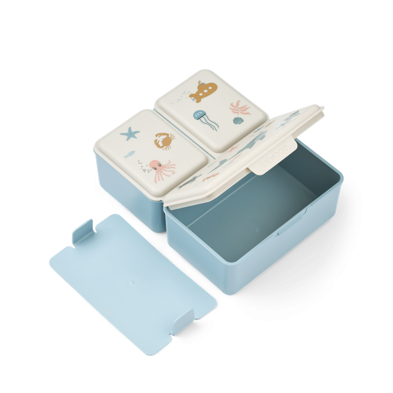Lunchbox Driss Animaux Marins Liewood ouverte