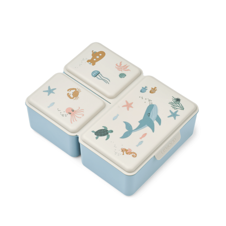 Lunchbox Driss Animaux Marins Liewood fond blanc