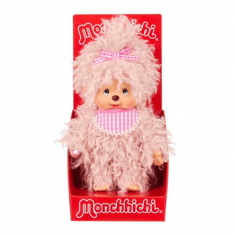 Monchhichi® Fluffy Girl – Vue de face sur fond blanc