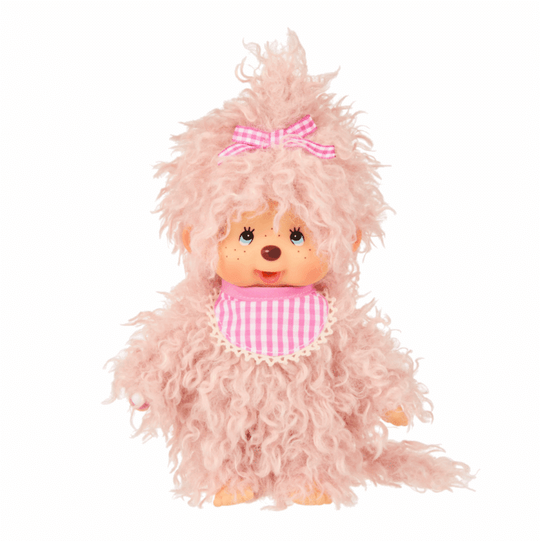 Monchhichi® Fluffy Girl – Vue de face sur fond blanc