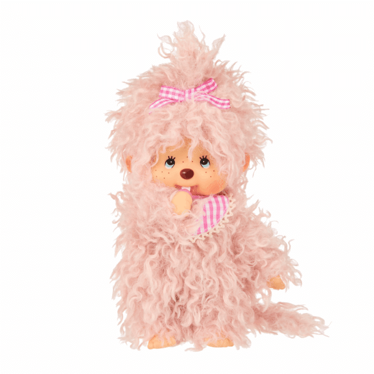 Monchhichi® Fluffy Girl – Vue de face sur fond blanc