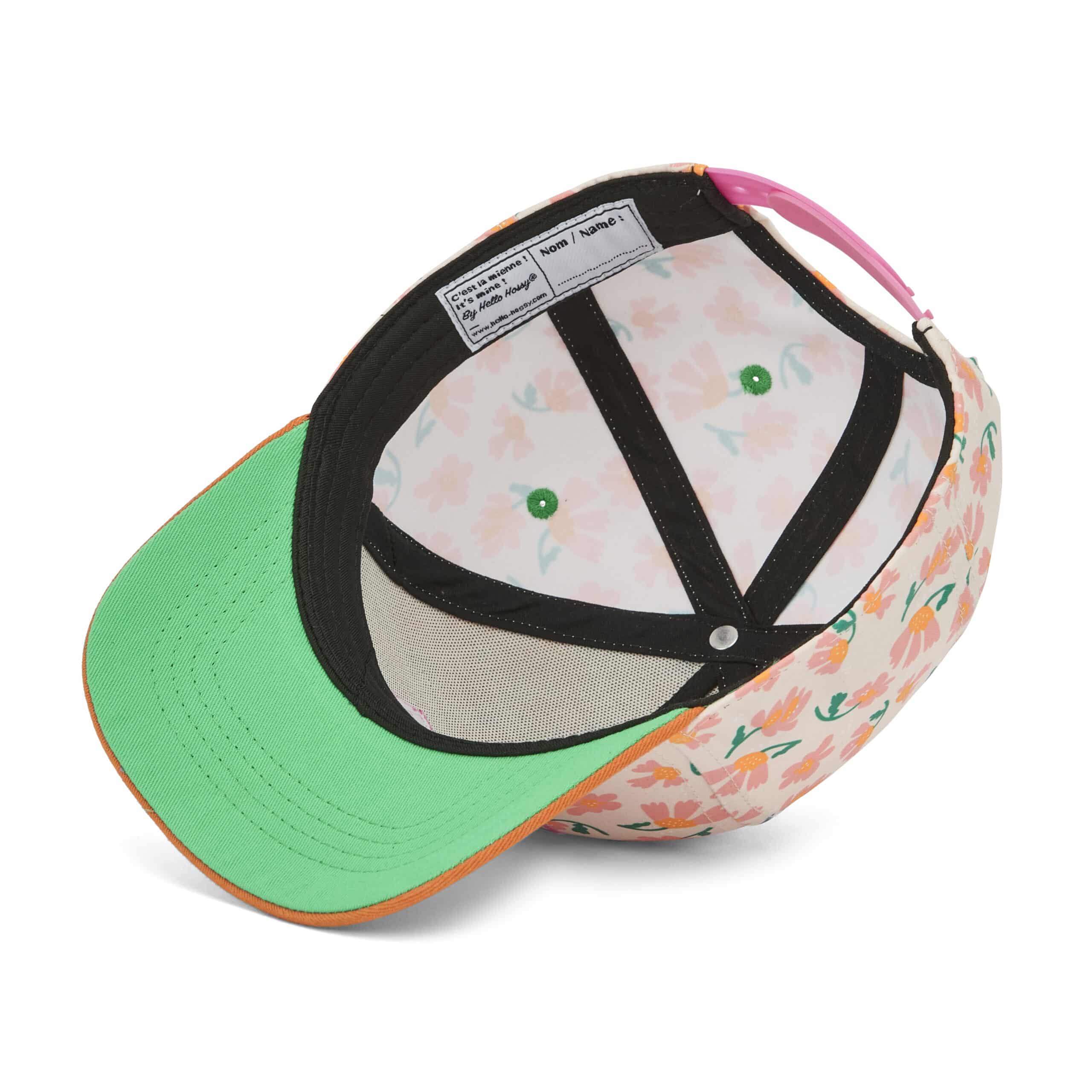 Casquette enfant Springtime – Hello Hossy - Vue du dessous sur fond blanc