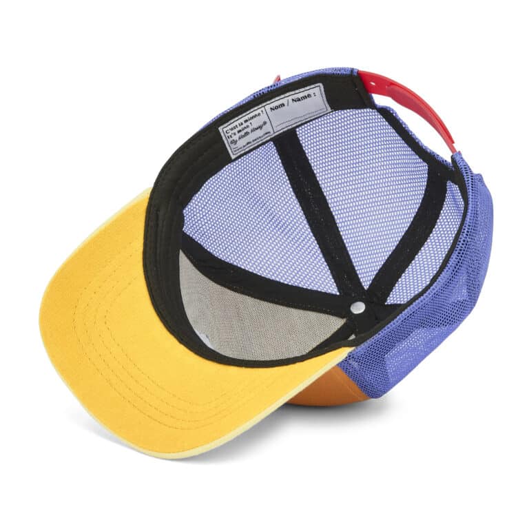 Casquette trucker papa - Mini canyon - Hello Hossy, vue de dessous sur fond blanc