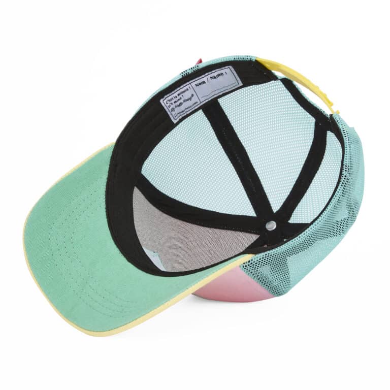 Casquette trucker enfant - Mini poppy - Hello Hossy, vue de l'interieur sur fond blanc