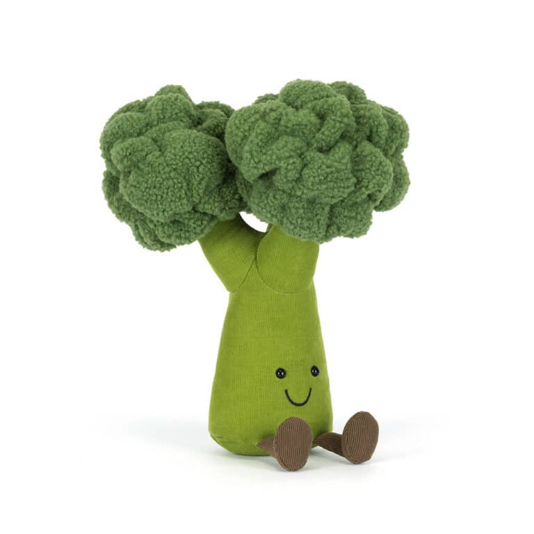 Doudou Amuseables Broccoli – Jellycat - Vue de face sur fond blanc