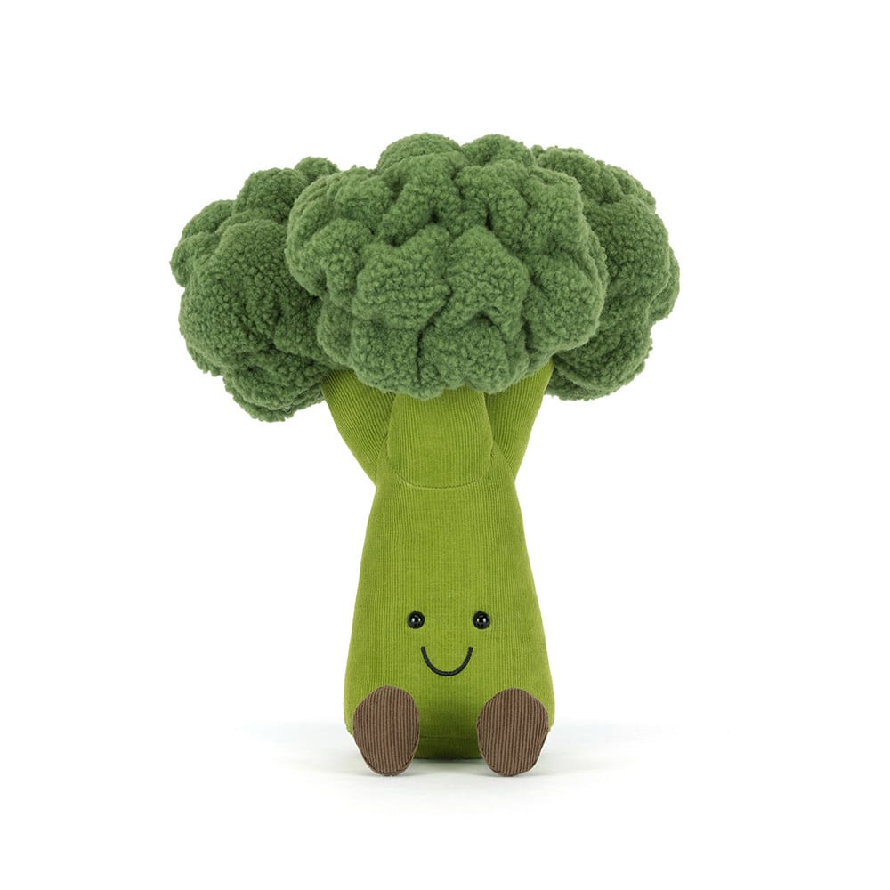 Doudou Amuseables Broccoli – Jellycat - Vue de face sur fond blanc