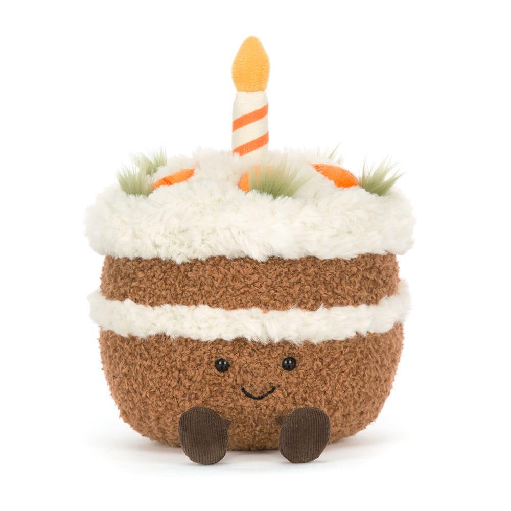 Doudou Amuseables Carrot Cake – Jellycat - Vue de face sur fond blanc