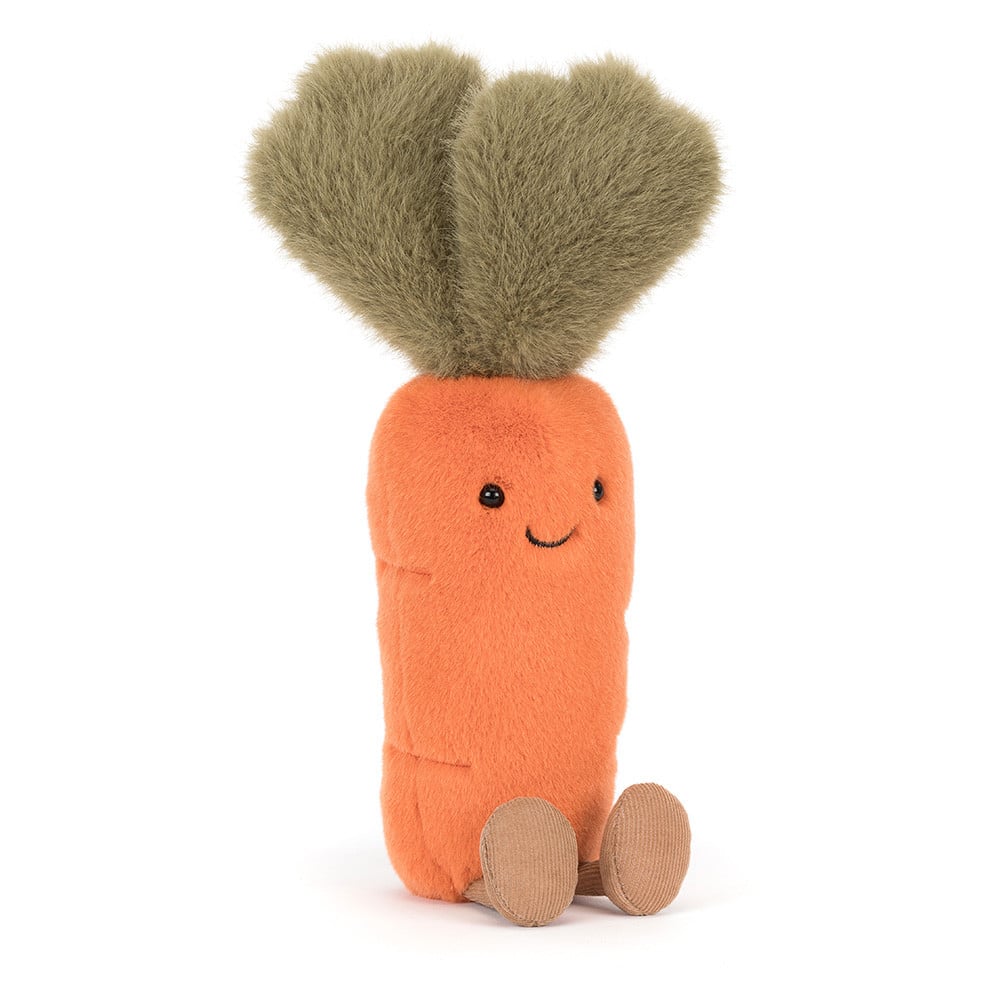 Doudou Amuseables Carrot – Jellycat - Vue de face sur fond blanc