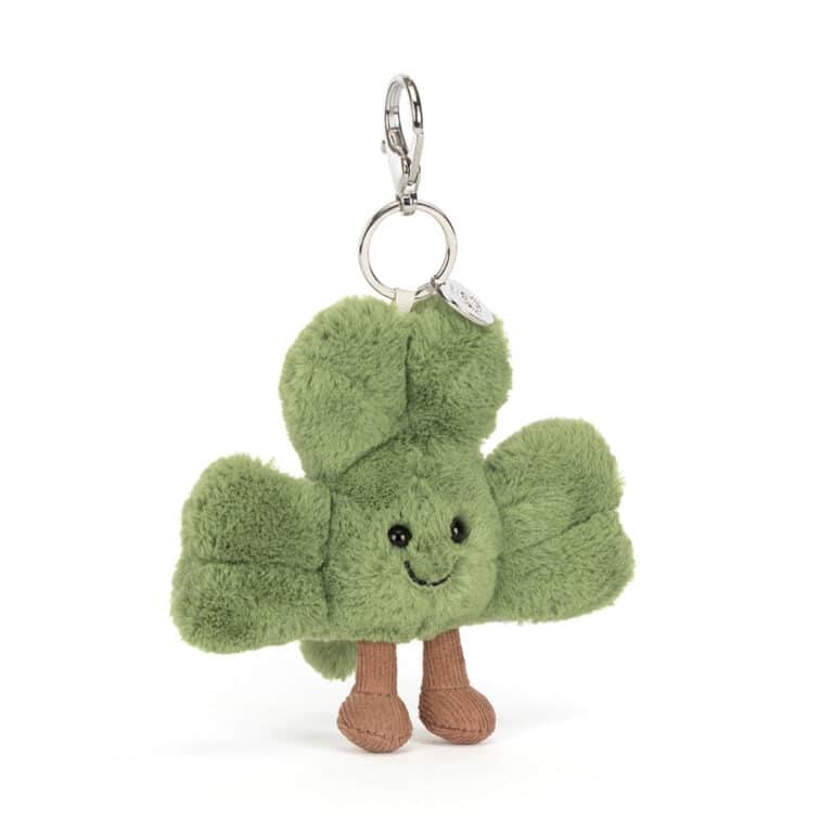 Doudou porte-clés Amuseables Siofra Shamrock – Jellycat - Vue de face sur fond blanc