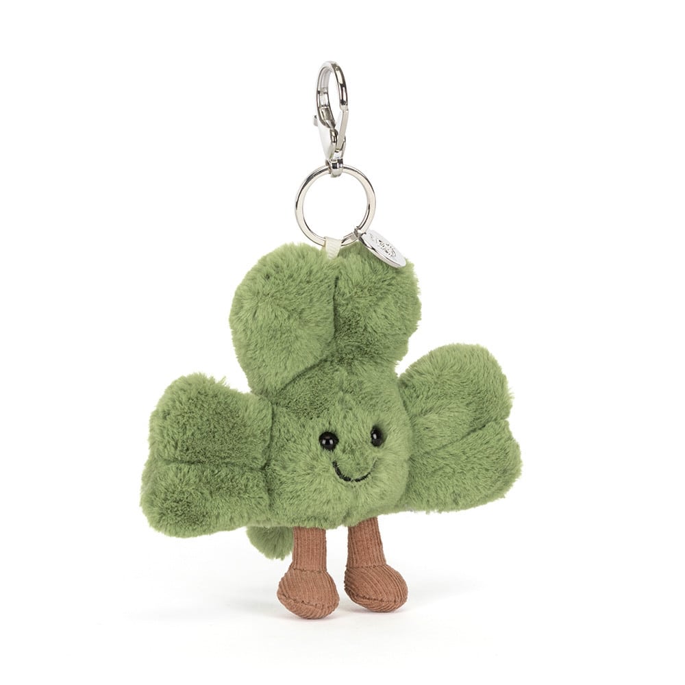 Doudou porte-clés Amuseables Siofra Shamrock – Jellycat - Vue de face sur fond blanc