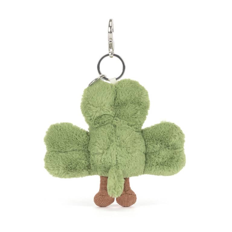 Doudou porte-clés Amuseables Siofra Shamrock – Jellycat - Vue de dos sur fond blanc