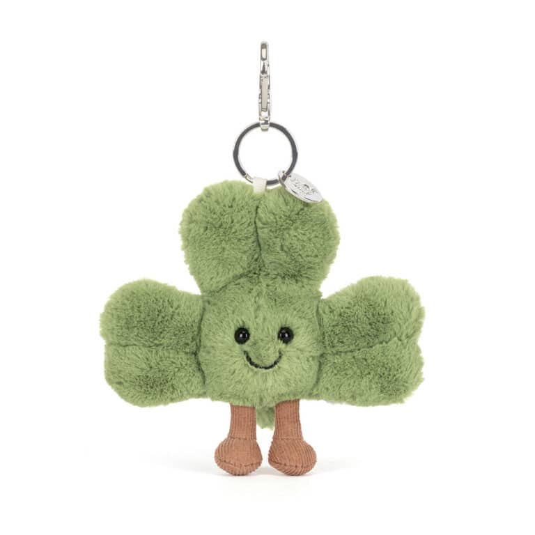 Doudou porte-clés Amuseables Siofra Shamrock – Jellycat - Vue de face sur fond blanc
