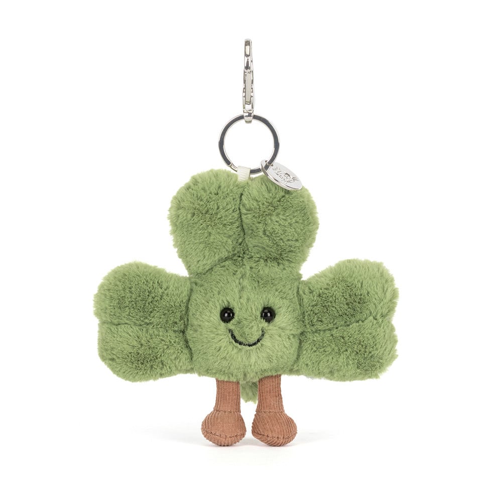 Doudou porte-clés Amuseables Siofra Shamrock – Jellycat - Vue de face sur fond blanc
