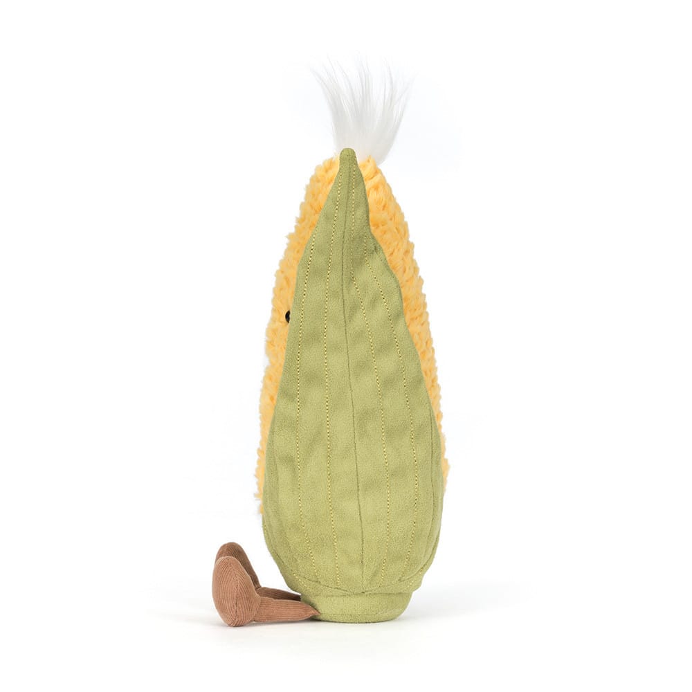 Doudou Amuseables Sweetcorn – Jellycat - Vue de côté sur fond blanc