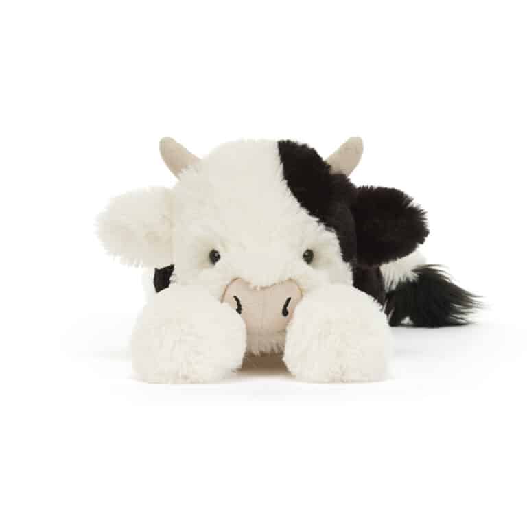 Doudou Smudge Cow – Jellycat - Vue de face sur fond blanc