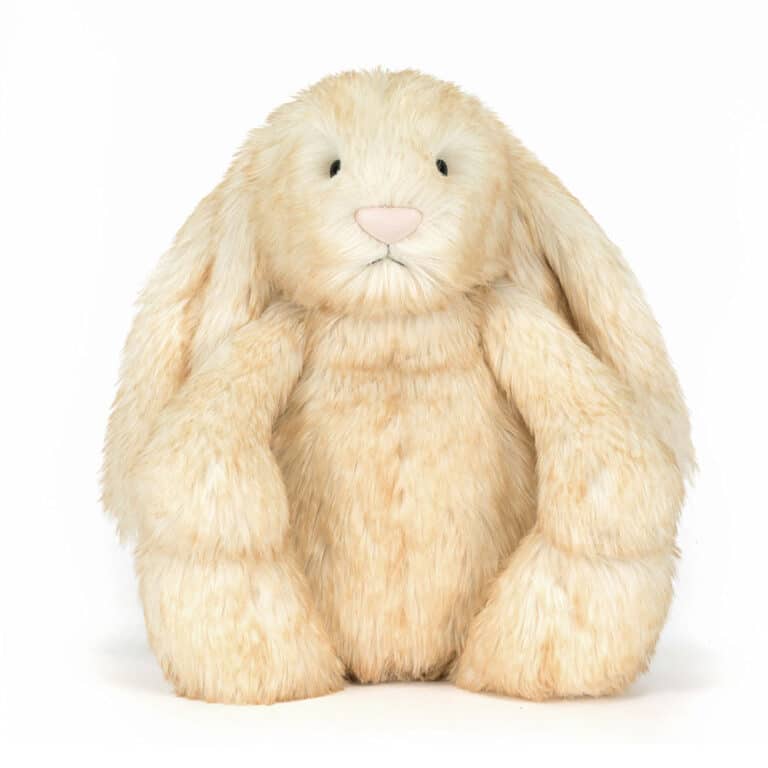 Doudou Springlowe Luxe Bunny - Big – Jellycat - Vue de face sur fond blanc