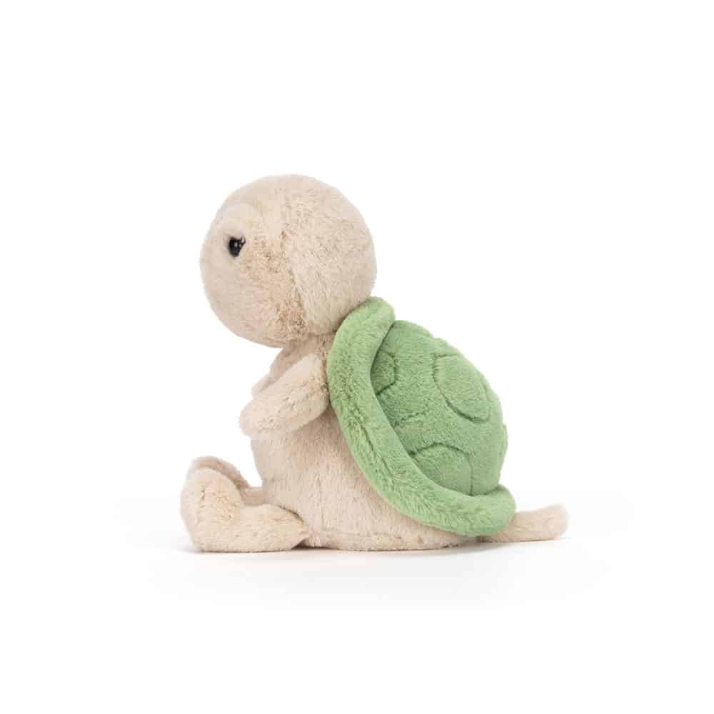 Doudou Thimble Turtle – Jellycat - Vue de coté sur fond blanc