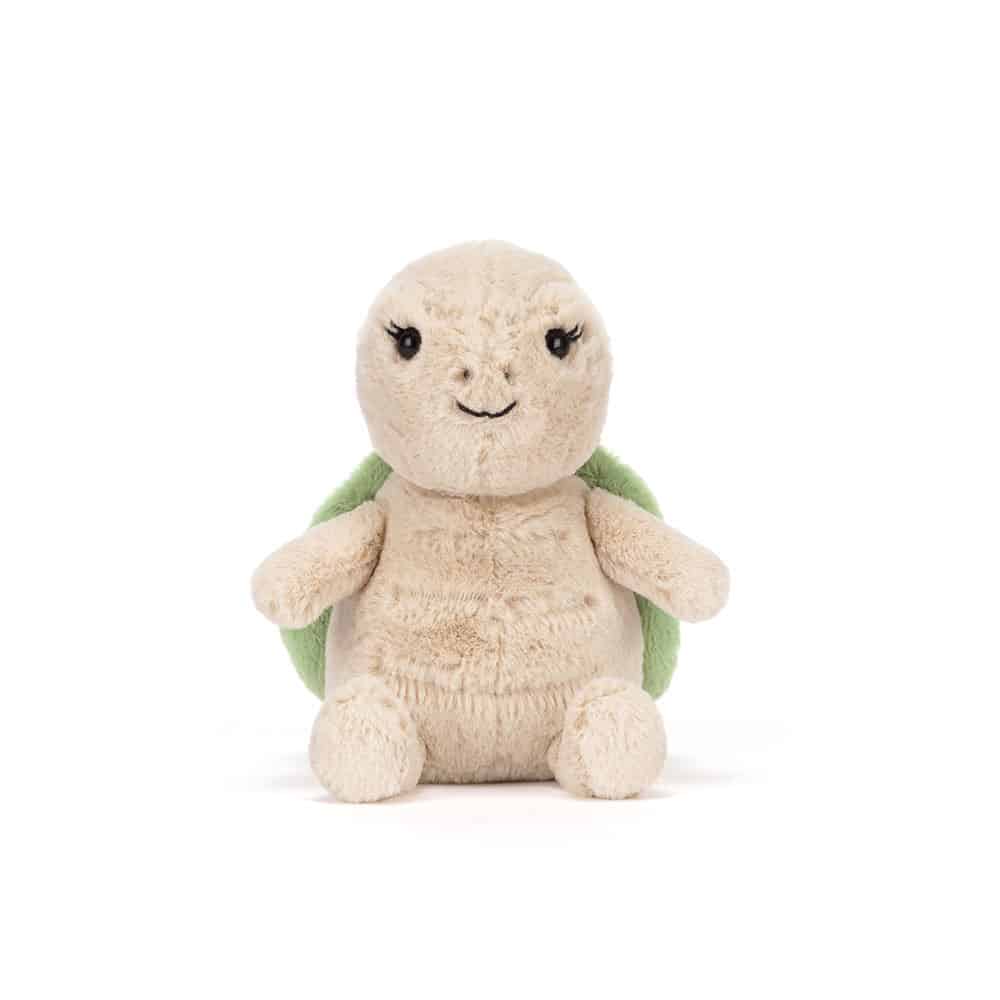 Doudou Thimble Turtle – Jellycat - Vue de face sur fond blanc