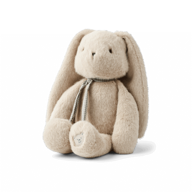 Doudou Lapin Berto – Gris - Liewood - Vue de face sur fond blanc