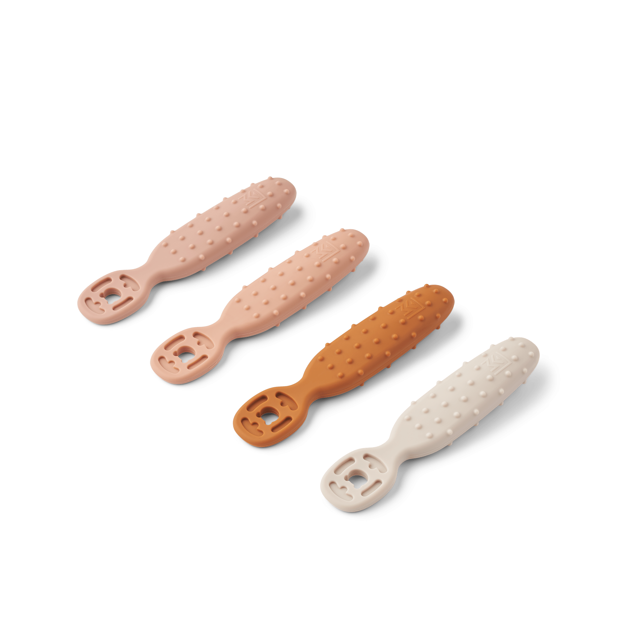 Lot de 4 cuillères d’apprentissage Caelia – Pale tuscany mix – Liewood - Vue de face sur fond blanc