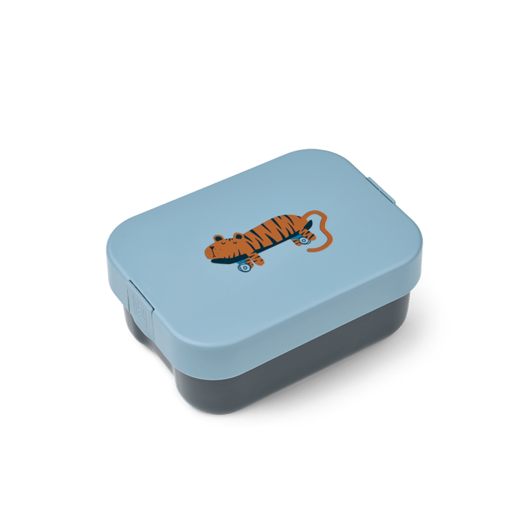 Lunch box Kamil – Tigre – Liewood - Vue de face sur fond blanc