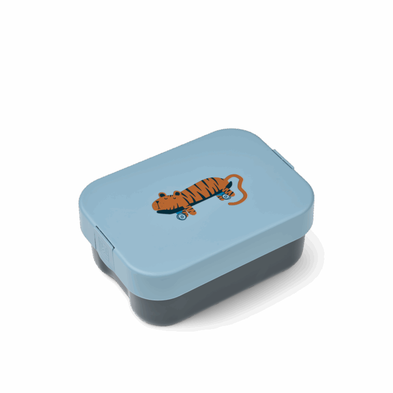 Lunch box Kamil – Tigre – Liewood - Vue de face sur fond blanc