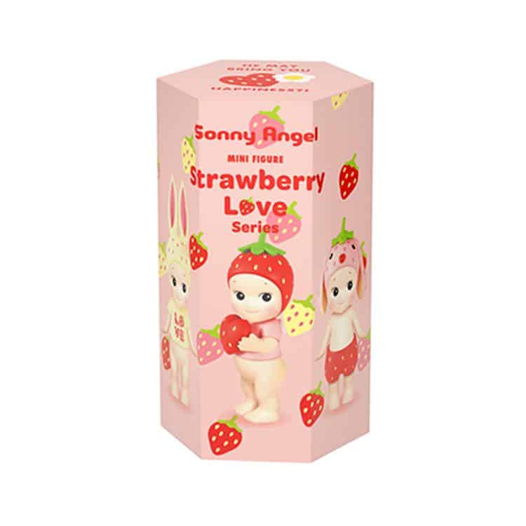 Sonny Angel® Strawberry Love, vue de la boite sur fond blanc