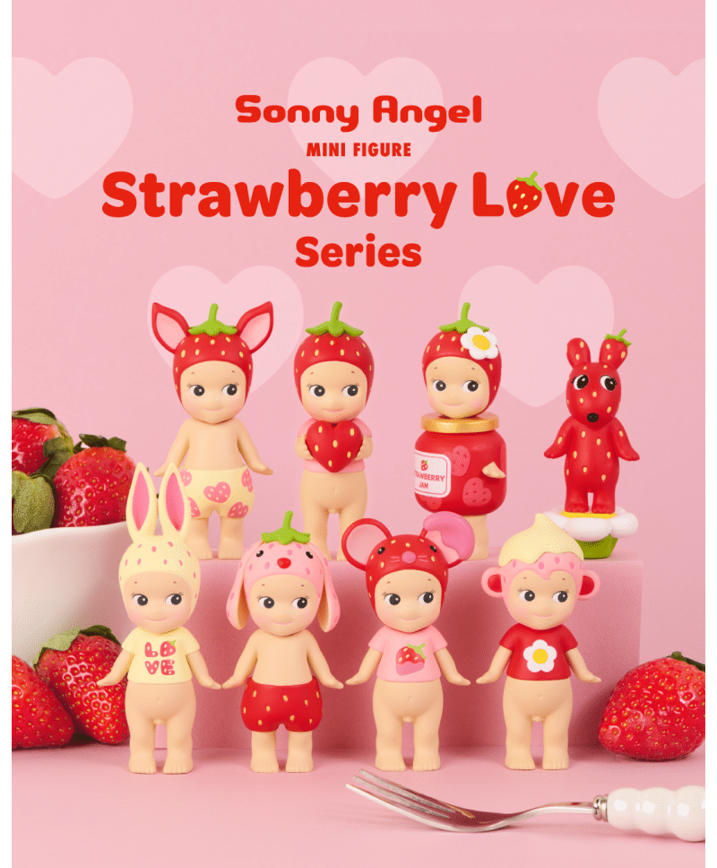 Sonny Angel® Strawberry Love, vue d'ambiance de toute la collection