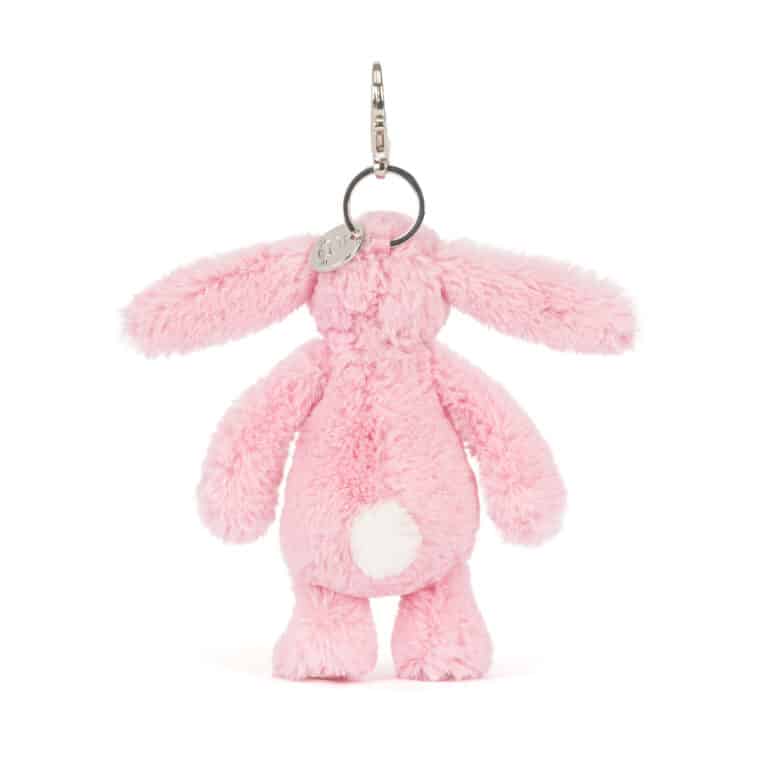 Blushkin Blossom bunny bag charm - Jellycat, vue de dos sur fond blanc
