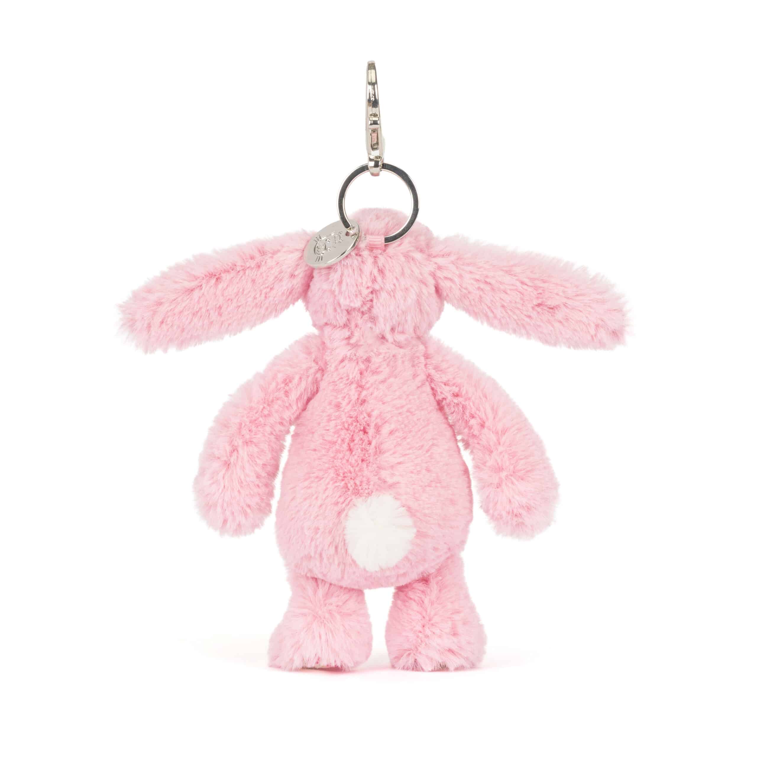 Blushkin Blossom bunny bag charm - Jellycat, vue de dos sur fond blanc
