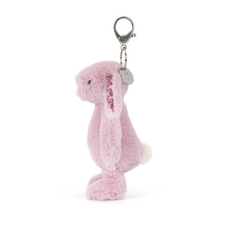 Thistlepop Blossom bunny bag charm - Jellycat, vue de côté sur fond blanc