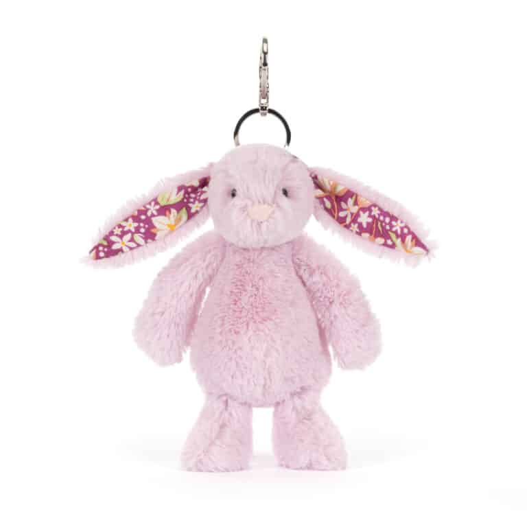Thistlepop Blossom bunny bag charm - Jellycat, vue de face sur fond blanc