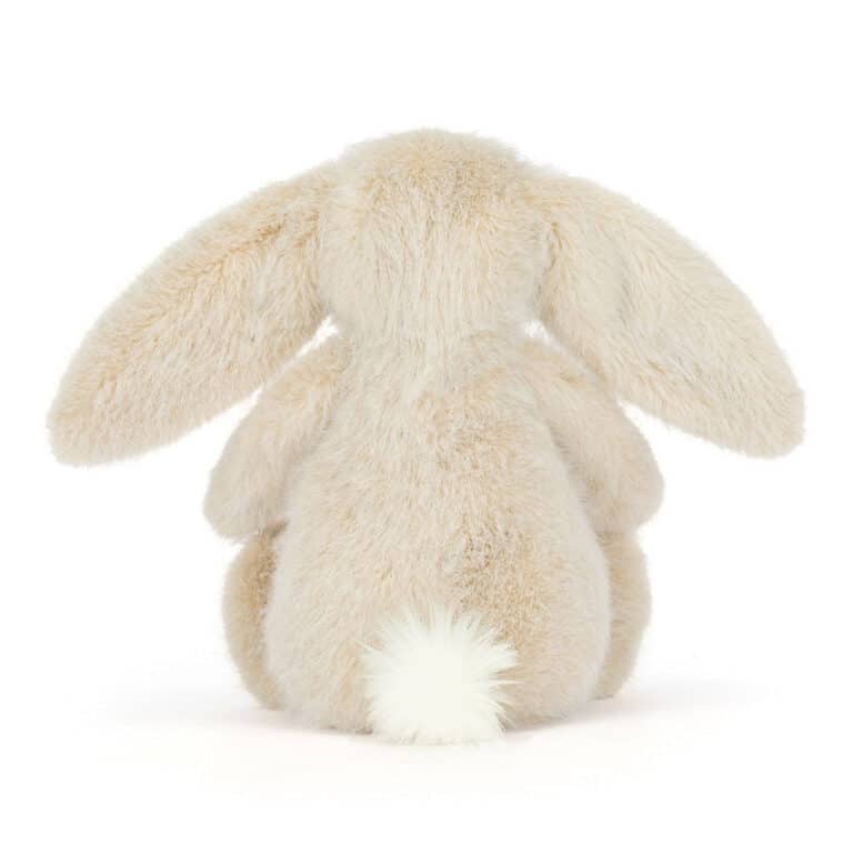 Wheat Flufflet bunny - Jellycat, vue de dos sur fond blanc