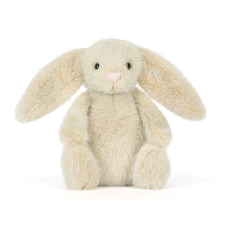 Wheat Flufflet bunny - Jellycat, vue de face sur fond blanc
